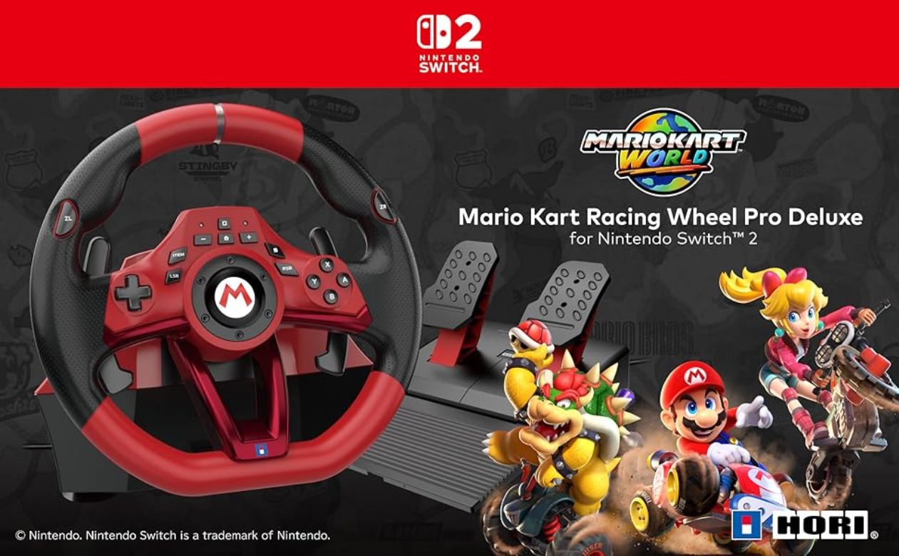 Switch 2 getting Nintendo-licensed Mario Kart World racing wheel, pre-orders open