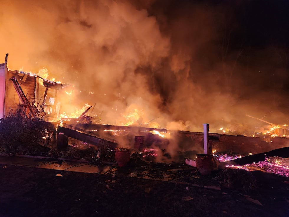 A fire destroyed the Hamlin parents' house on Blacksnake Road in Stanley, N.C. on Dec. 28, 2025.