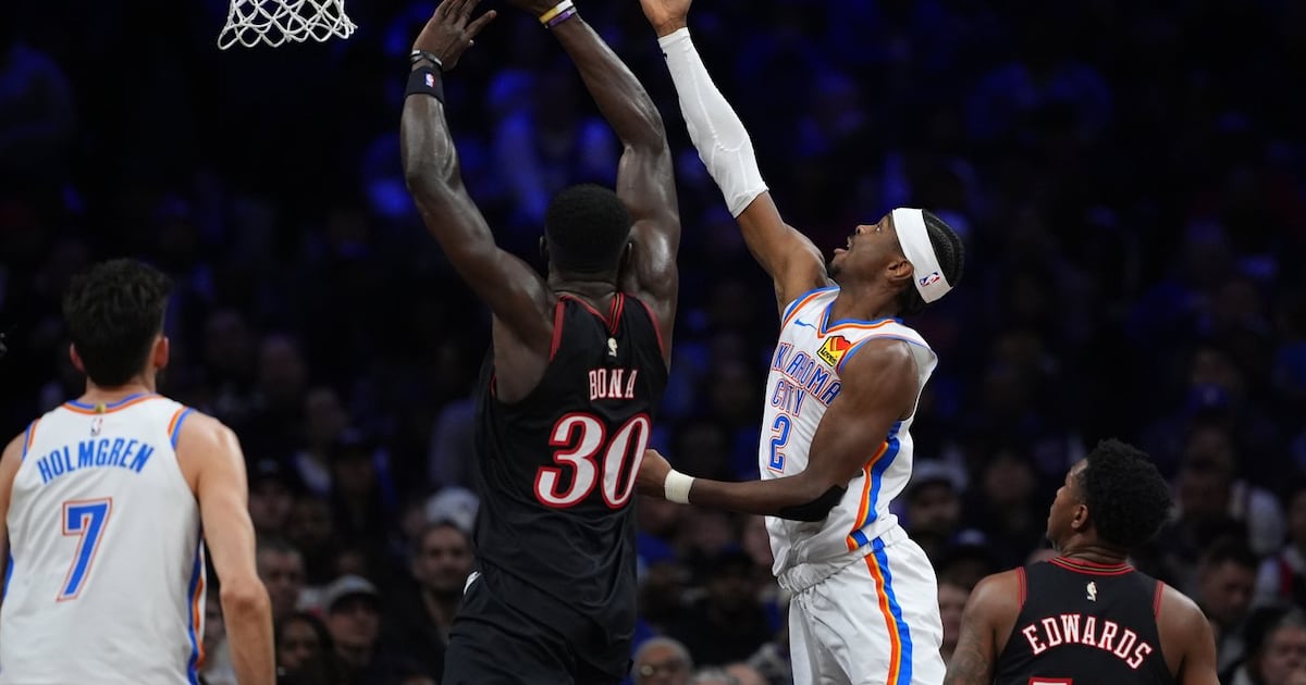 Oklahoma City Thunder beat short-handed Philadelphia 76ers for 12th straight win