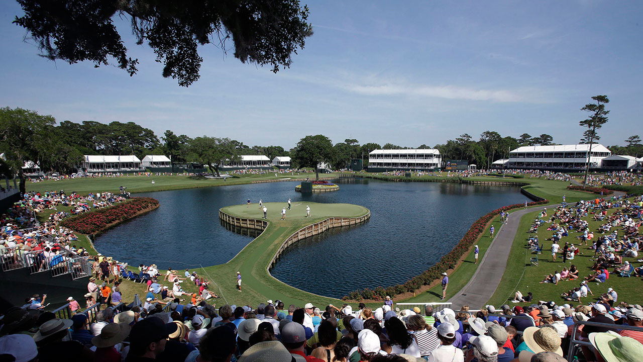 Corey Conners of Canada hits for eagle off the ninth fairway during the second round of The Players Championship golf tournament Friday, March 13, 2026, in Ponte Vedra Beach, Fla. (AP/Gerald Herbert)