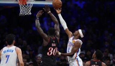 Thunder beat short-handed 76ers 123-103 for 12th straight win