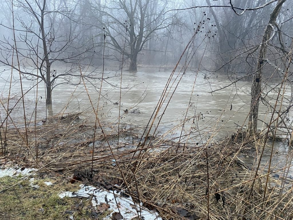 caution around rising water levels in mississauga and brampton.
