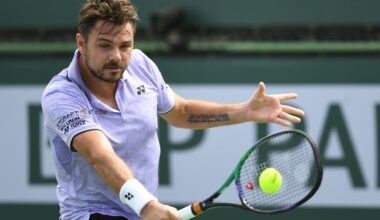 Stan Wawinka in action at the ATP Indian Wells Masters.