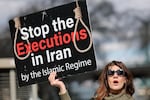 A few demonstrators gathered on March 7, 2026, at Portland's waterfront to oppose the regime of the Islamic Republic of Iran.