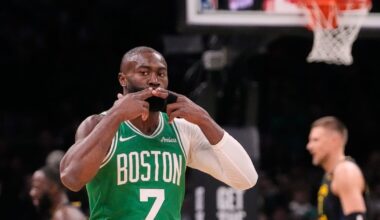 Jaylen Brown scores 32, Jayson Tatum adds double-double as Boston Celtics top Golden State Warriors
