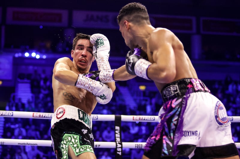 Michael Conlan during his defeat to Jordan Gill at the SSE Arena, Belfast, in 2023. Photograph: Laszlo Geczo/Inpho