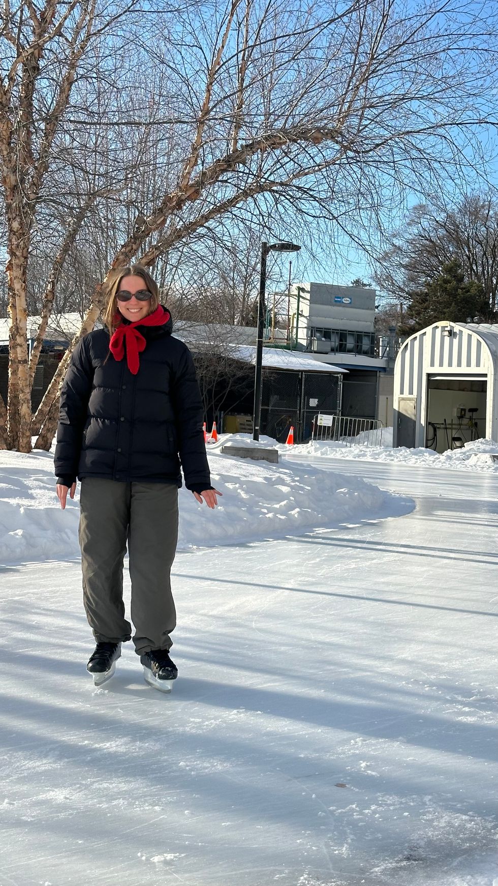 A person ice skating.
