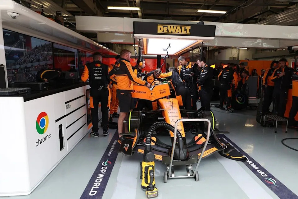 Norris's car didn't make it out of the garage for the Chinese GP