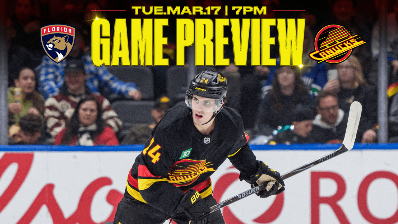 Canucks Host Panthers on Tuesday Night at Rogers Arena