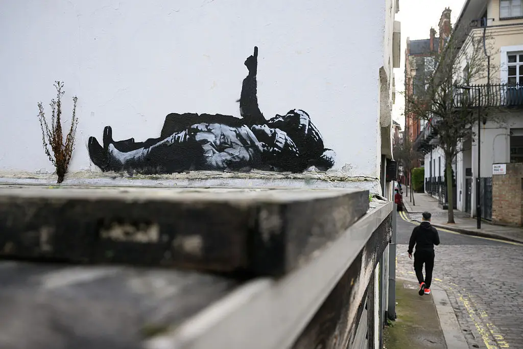 One of the artist's most recent pieces was in London, UK, in December 2025 (Leon Neal/Getty Images)