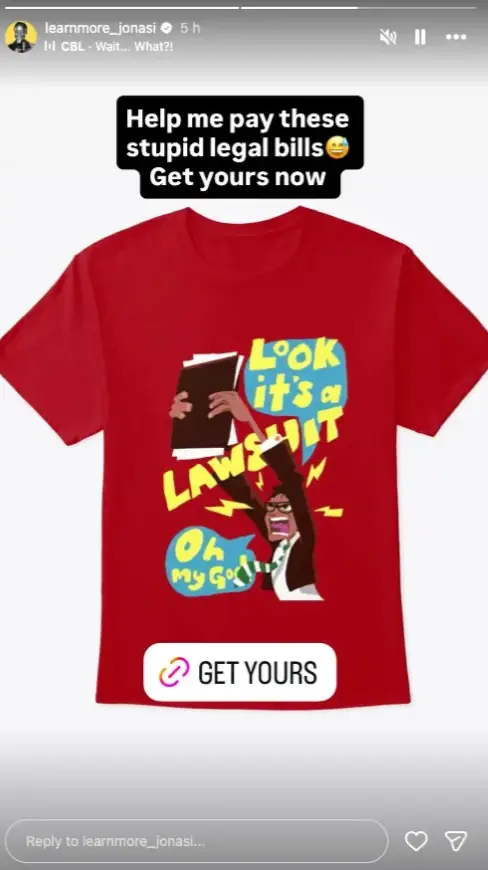 Jonasi is now selling merch to pay for his legal fees (Instagram/@learnmore_jonasi)