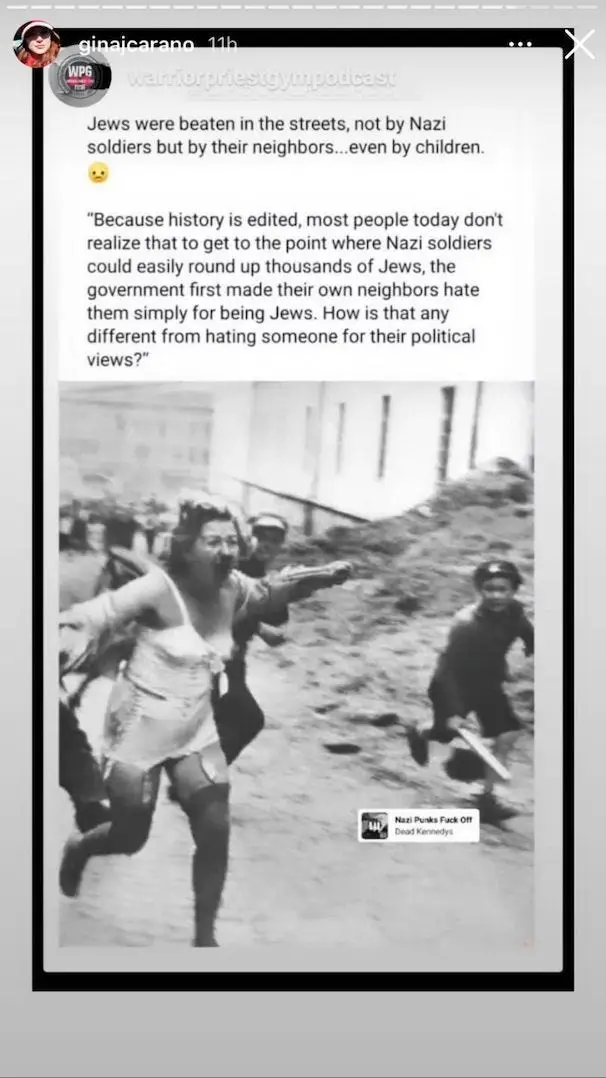 Gina Carano posted this to her Instagram story (Instagram)