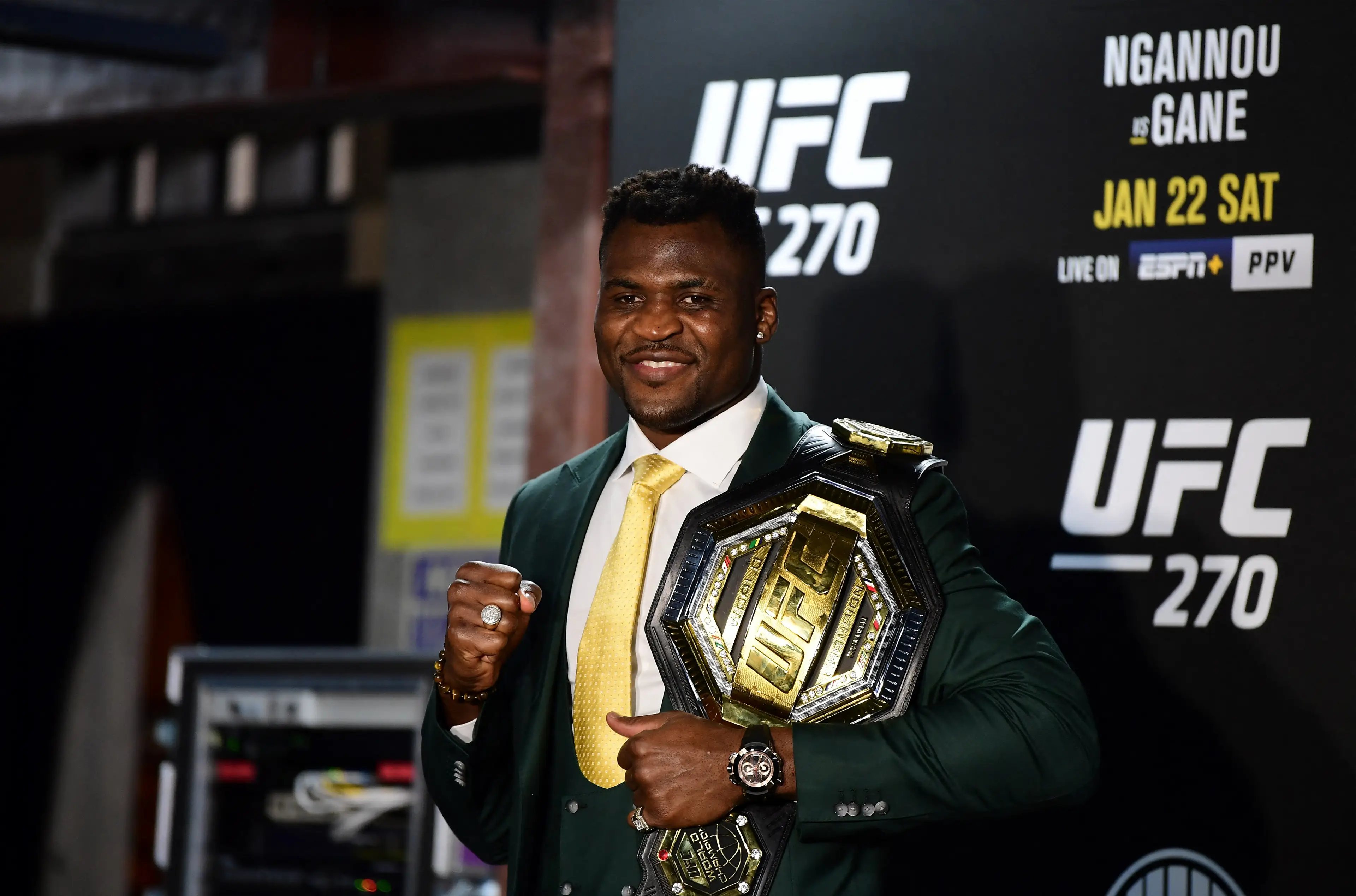 Francis Ngannou left the UFC as its heavyweight champion. Image: Getty 