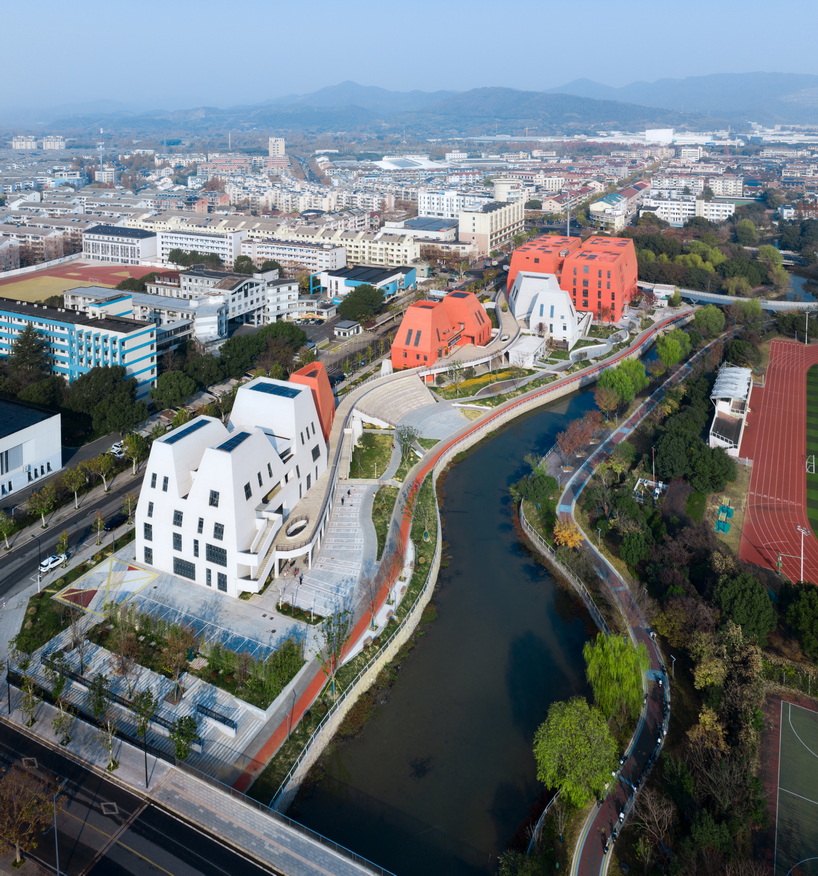 red and white geometric sports complex emerges along daixi’s riverfront - 3
