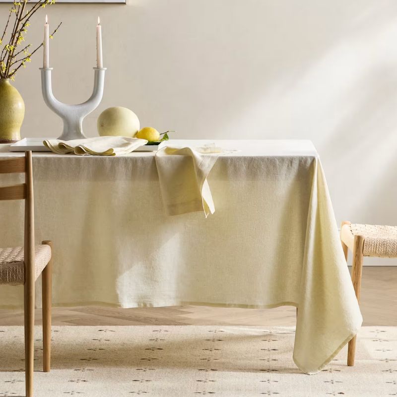 butter yellow tablecloth