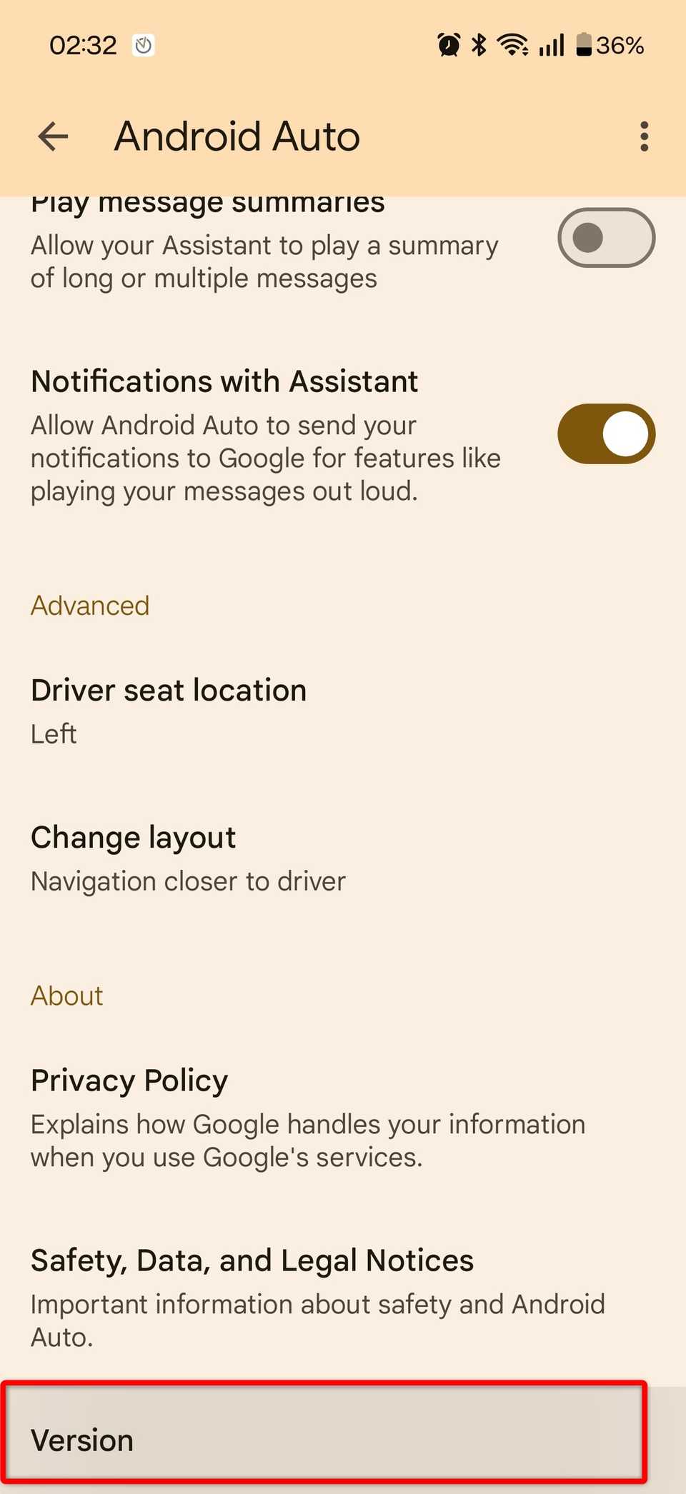 Tapping "Version" in Android Auto a few times to enable developer options.