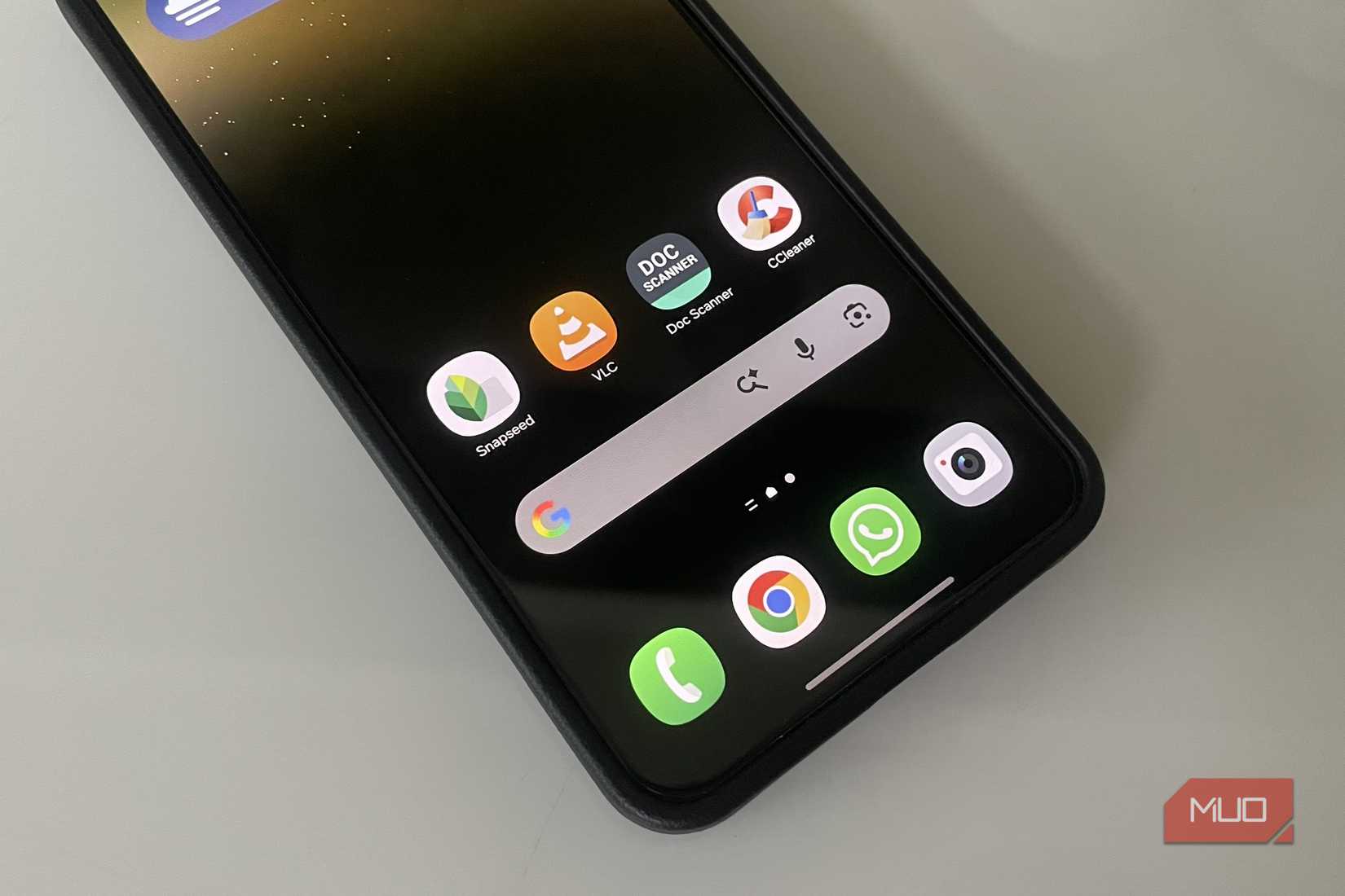 Android phone showing apps on home screen