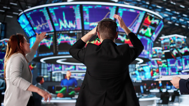 Distraught brokers react to stock going down