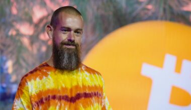 Jack Dorsey in a tie-dye shirt.