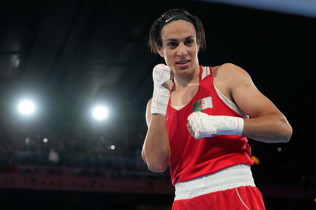 Algeria’s Imane Khelif was also embroiled in a gender row at the 2024 Paris Games. Photo: AP
