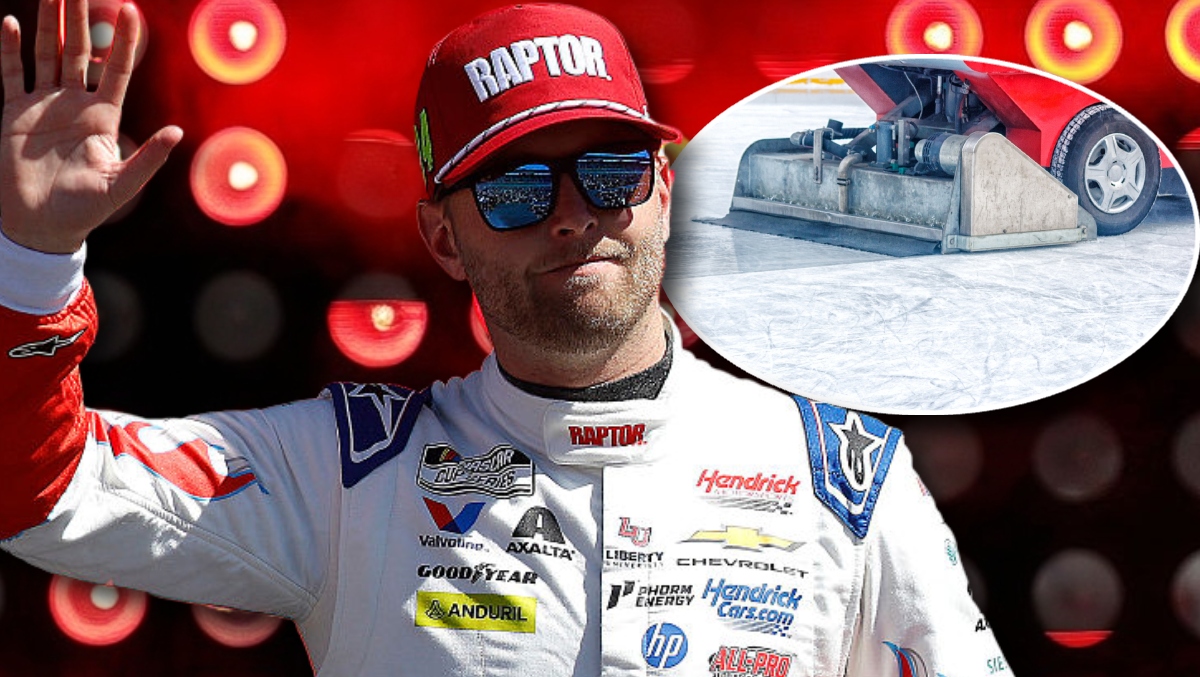 NASCAR Driver William Byron Takes Zamboni For A Joyride