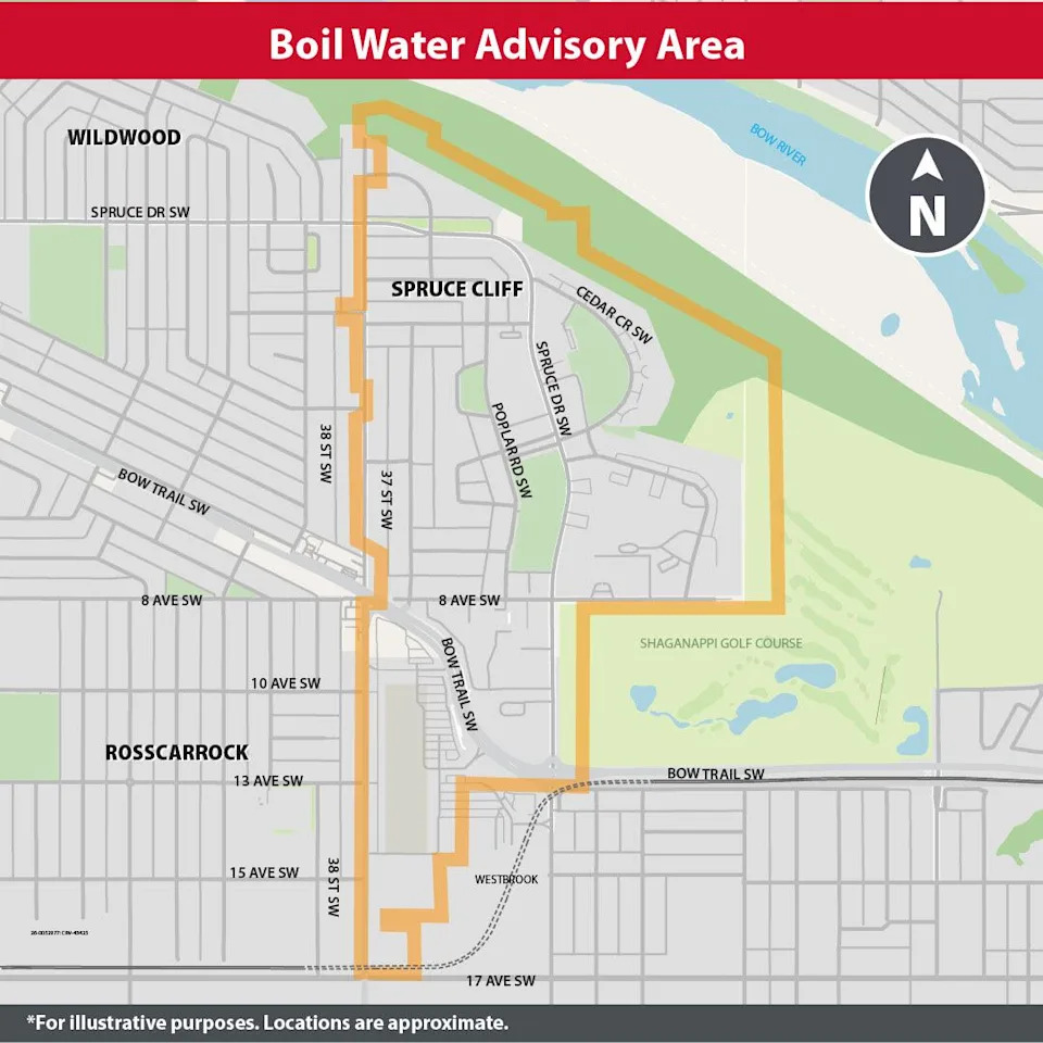 A boil water advisory has been issued for approximately 500 homes and businesses located in the southwest community of Spruce Cliff, and limited areas of Wildwood and Rosscarrock, effective immediately.