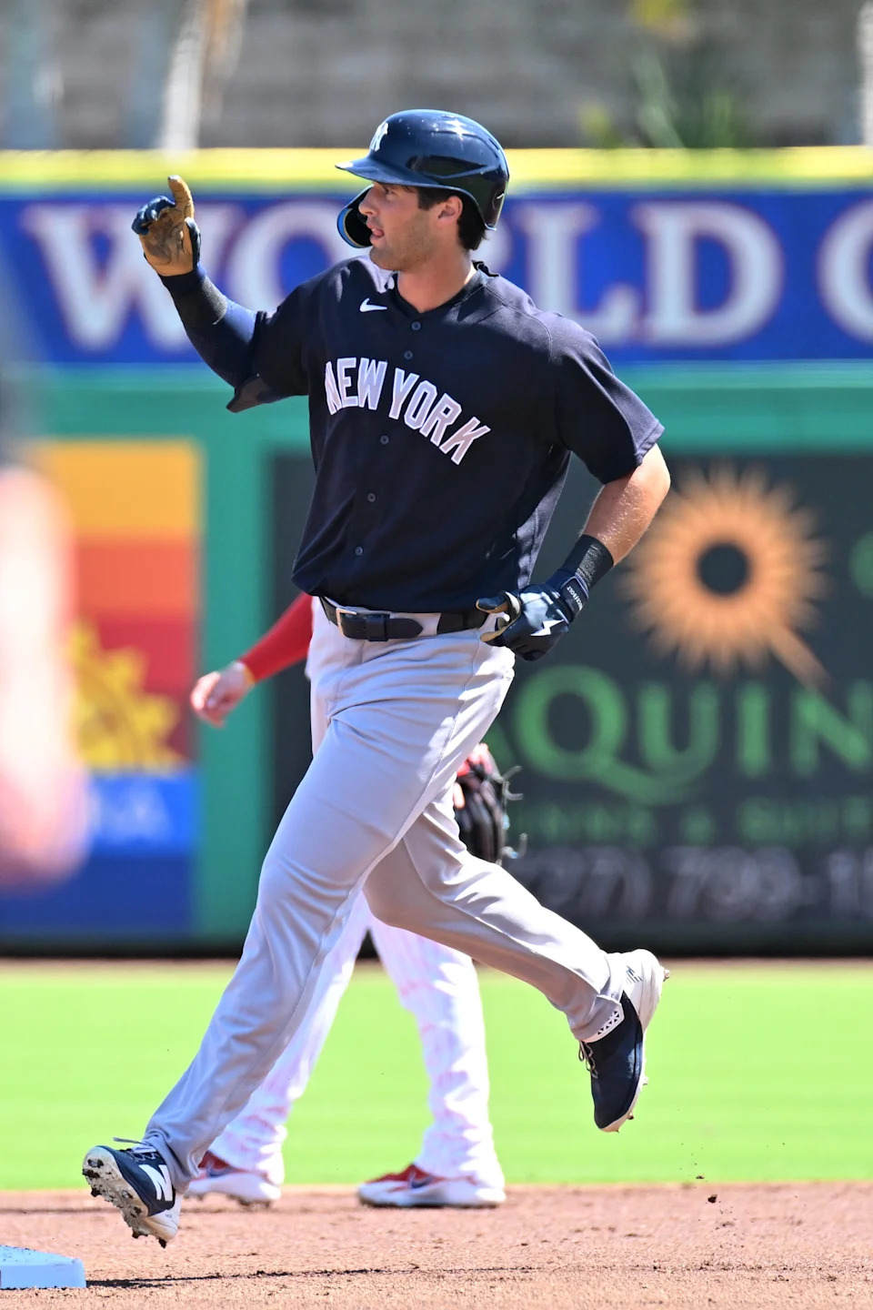 Mar 10, 2026; Clearwater, Florida, USA; New York Yankees center fielder Spencer Jones (78) rounds the bases after hitting a solo home run in the second inning against the Philadelphia Phillies during spring training at BayCare Ballpark. Mandatory Credit: Jonathan Dyer-Imagn Images