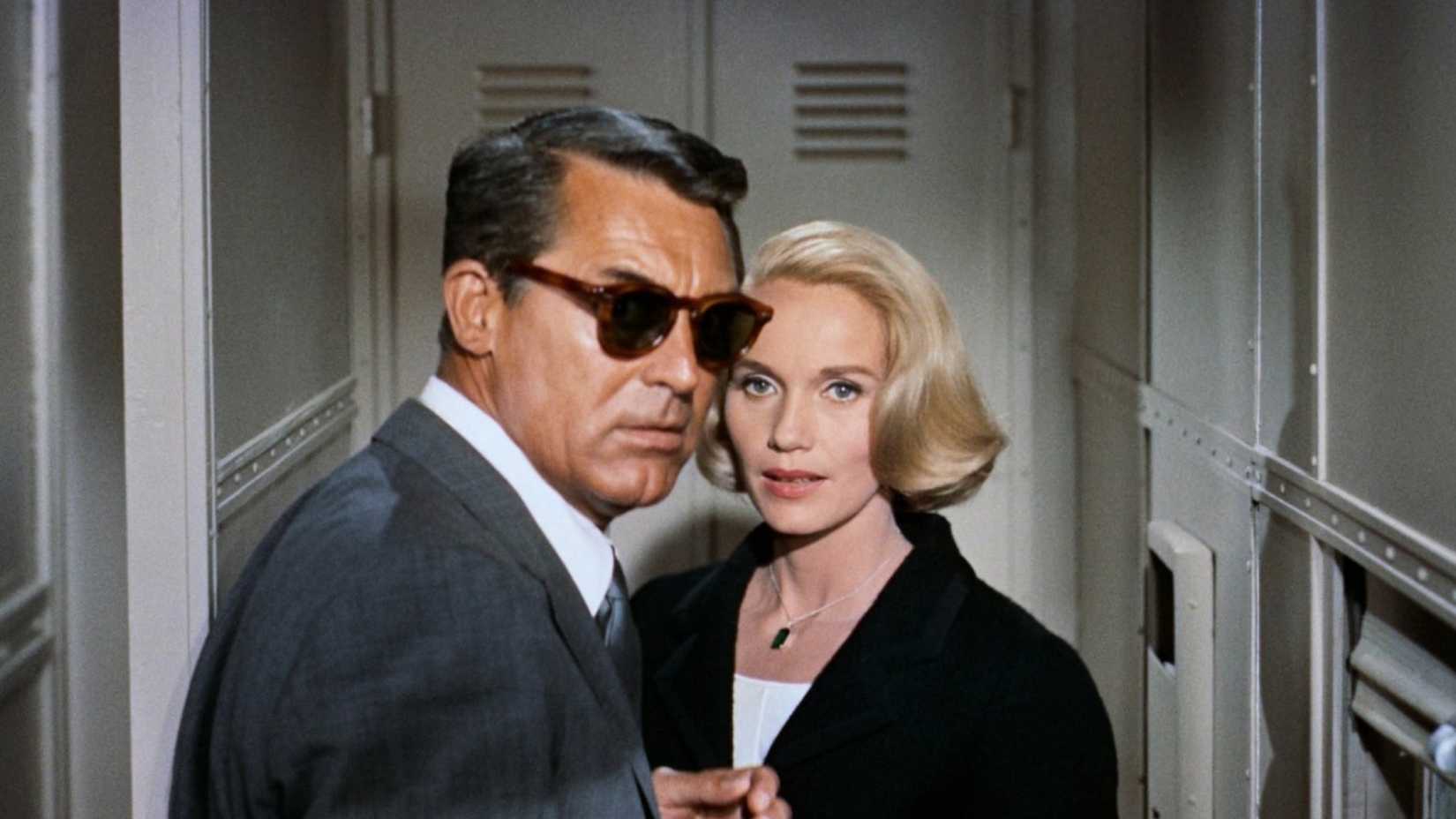 Cary Grant stares back in North by Northwest