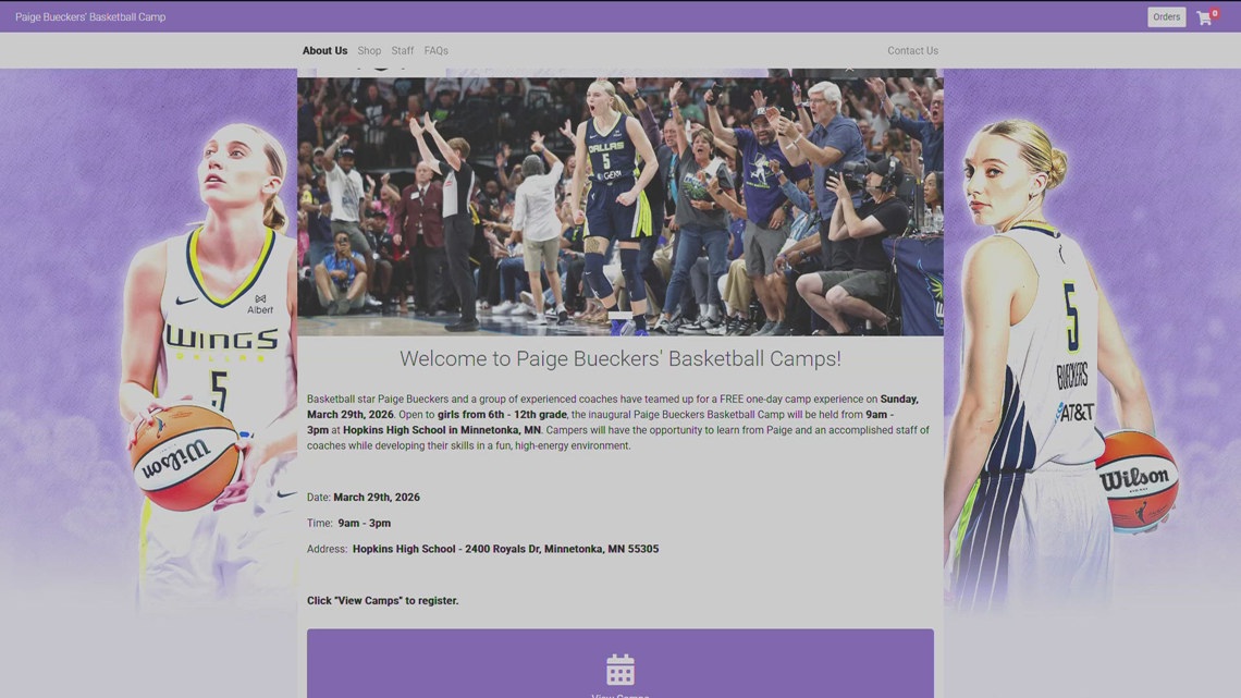 WNBA star Paige Bueckers hosts basketball camp at Hopkins High School on Sunday