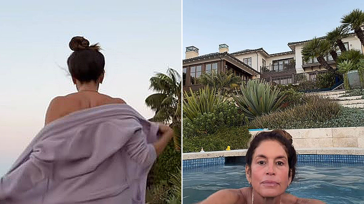 Cindy Crawford in her jacuzzi