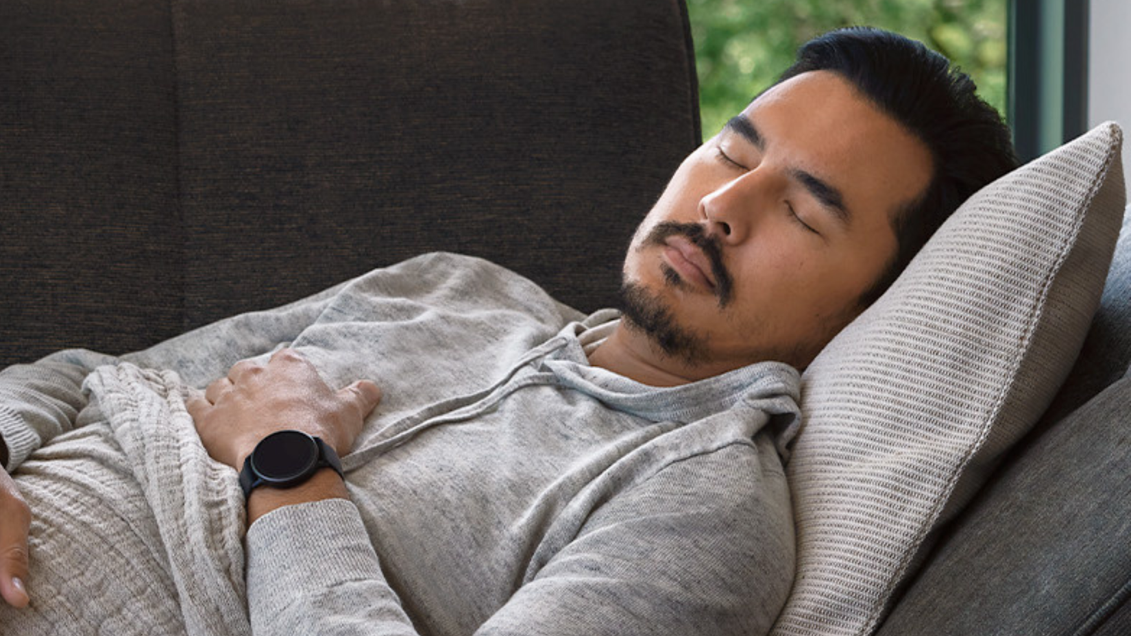 Person sleeping wearing Garmin vívoactive 5