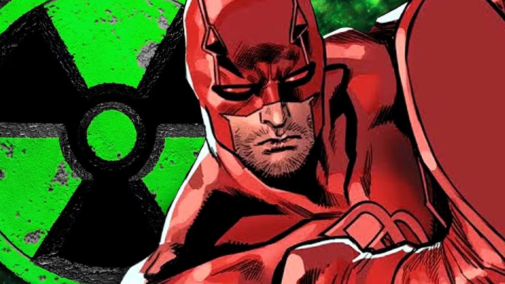 DAREDEVIL WITH RADIATION SYMBOL AND HULK GAMMA ENERGY