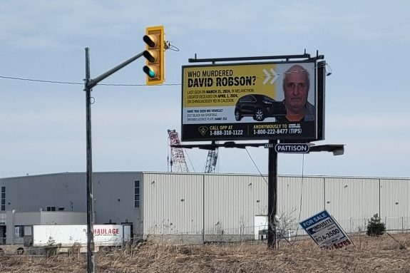 ‘Who murdered David Robson?’: Billboard looks for answers after man found dead north of Brampton