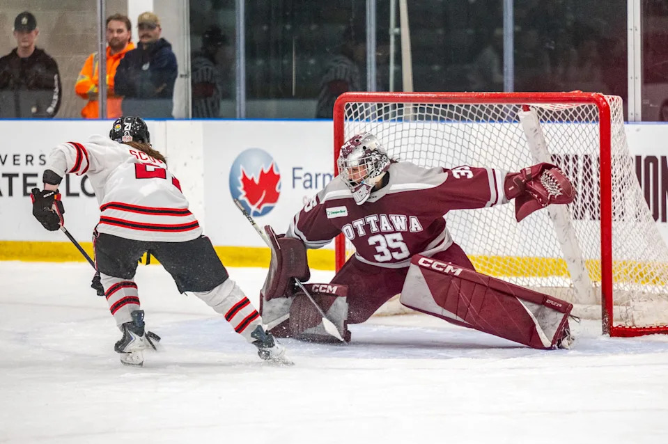 Katelyn Scott scores in the shootout - Photo @ Steve Brooks