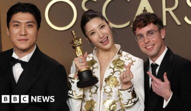 Kpop Demon Hunters wins Oscars for best animated film and best original song - BBC