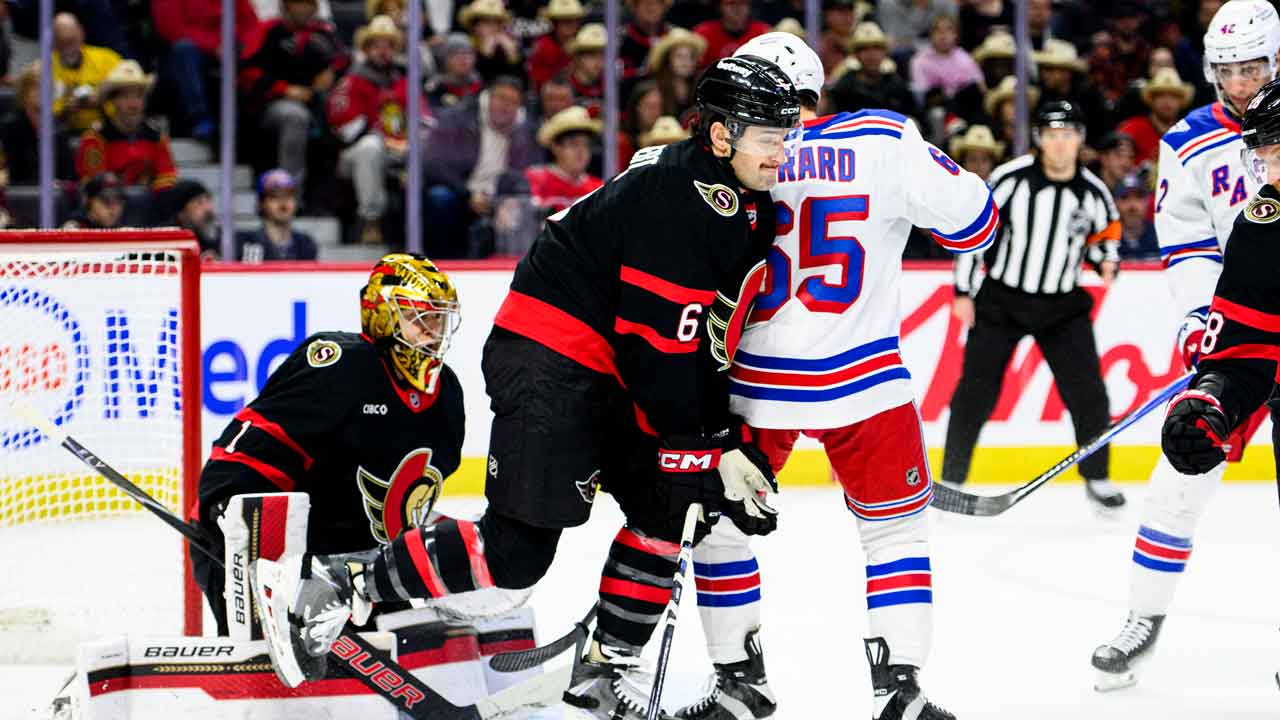 Senators' Dennis Gilbert leaves game after big hit from Maple Leafs' Ekman-Larsson