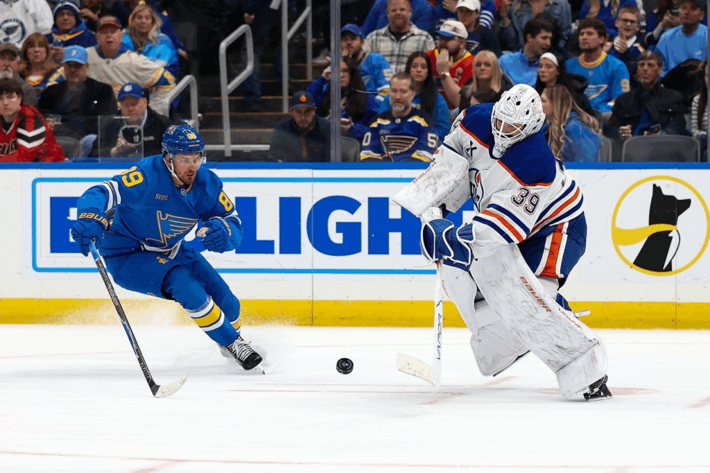Robert Thomas scores with 9 seconds left in OT as the Blues beat the Oilers 3-2