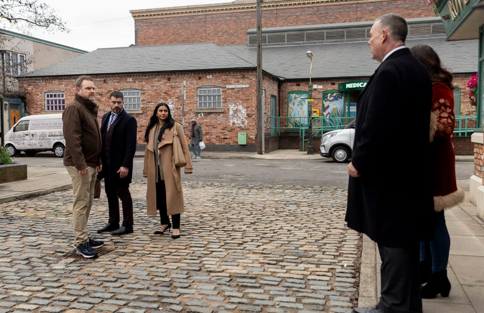 George Shuttleworth, Adam Barlow, Alya Nazir, Damien Ripley, Coronation Street george shuttleworth, adam barlow, alya nazir, damien ripley, coronation street