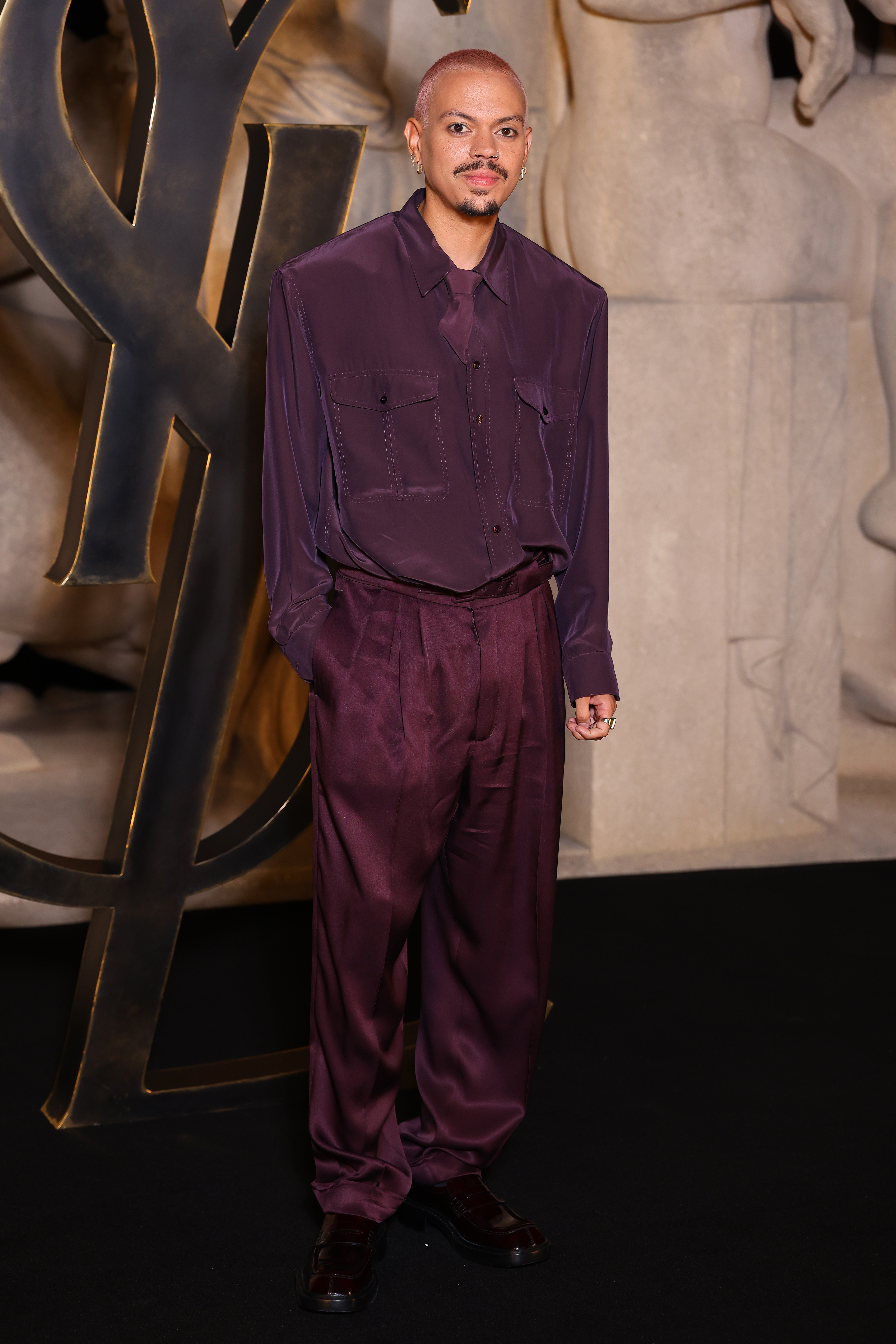 Evan Ross at the Saint Laurent show