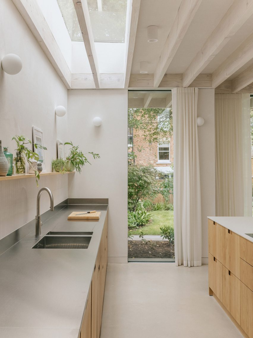 Kitchen interior at London home extension by Emil Eve Architects