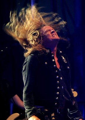 Sebastian Bach seen during a headlining set at the Boonstock Music Festival in Alberta.