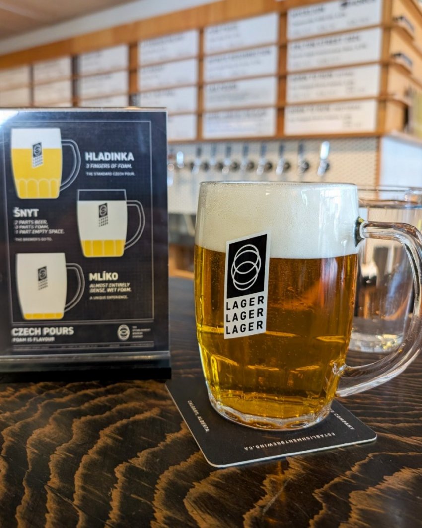 Czech-style lagers at Establishment Brewing in Calgary, including pale, amber, and dark beer styles