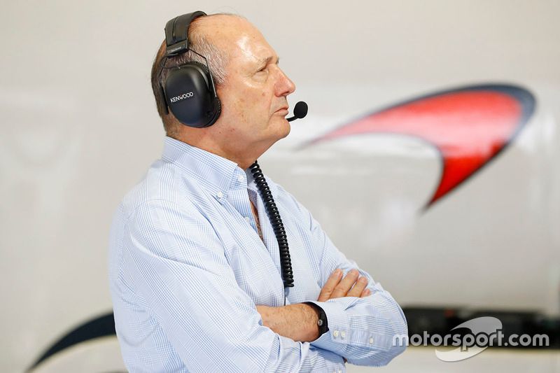Ron Dennis, McLaren Executive Chairman in the garage