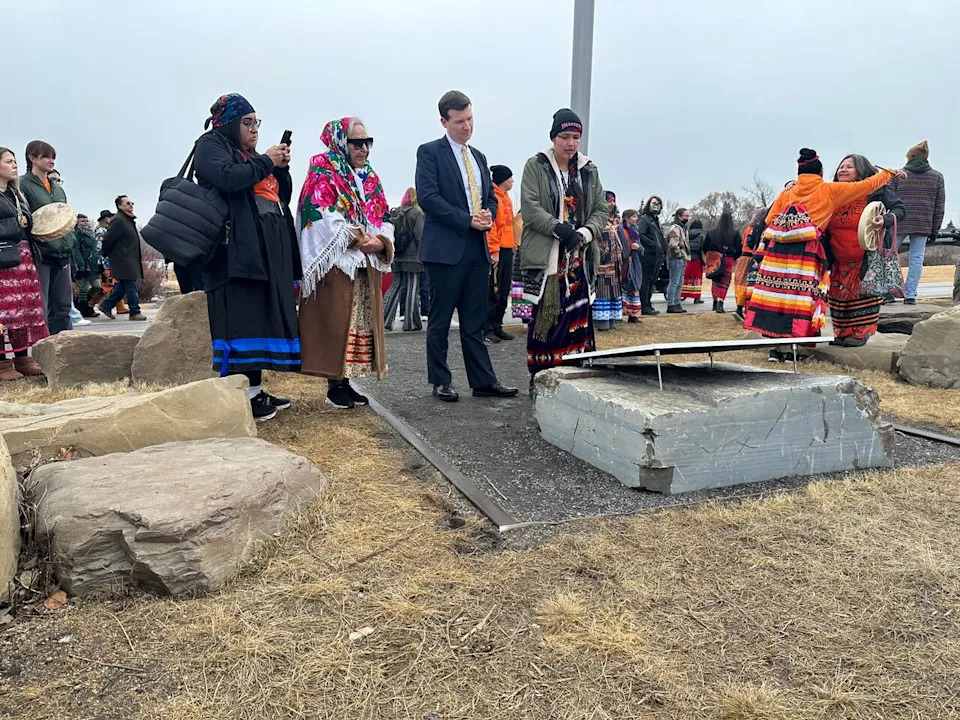 Calgary's permanent residential school memorial at The Confluence Historic Site & Parkland won't begin construction until next year, but community members can pay their respects at the site anytime.