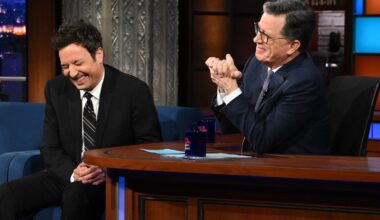 Jimmy Fallon Jokes About Colbert’s Replacement in Unaired 'Late Show' Clip