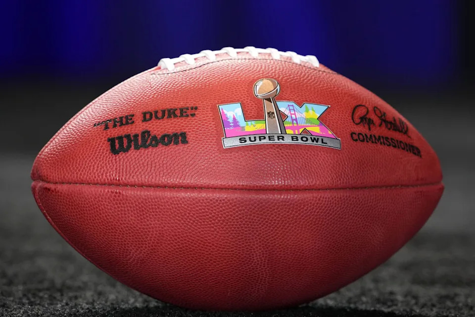 A Wilson official NFL Duke football with the Super Bowl LX (60) logo.