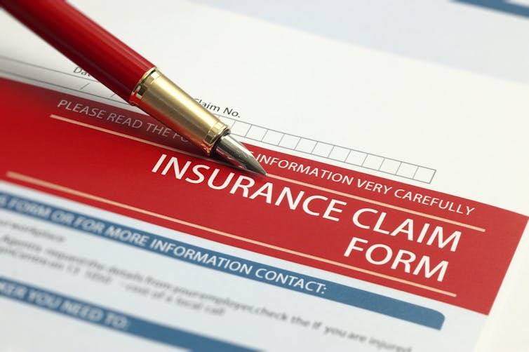 Insurance claim form concept