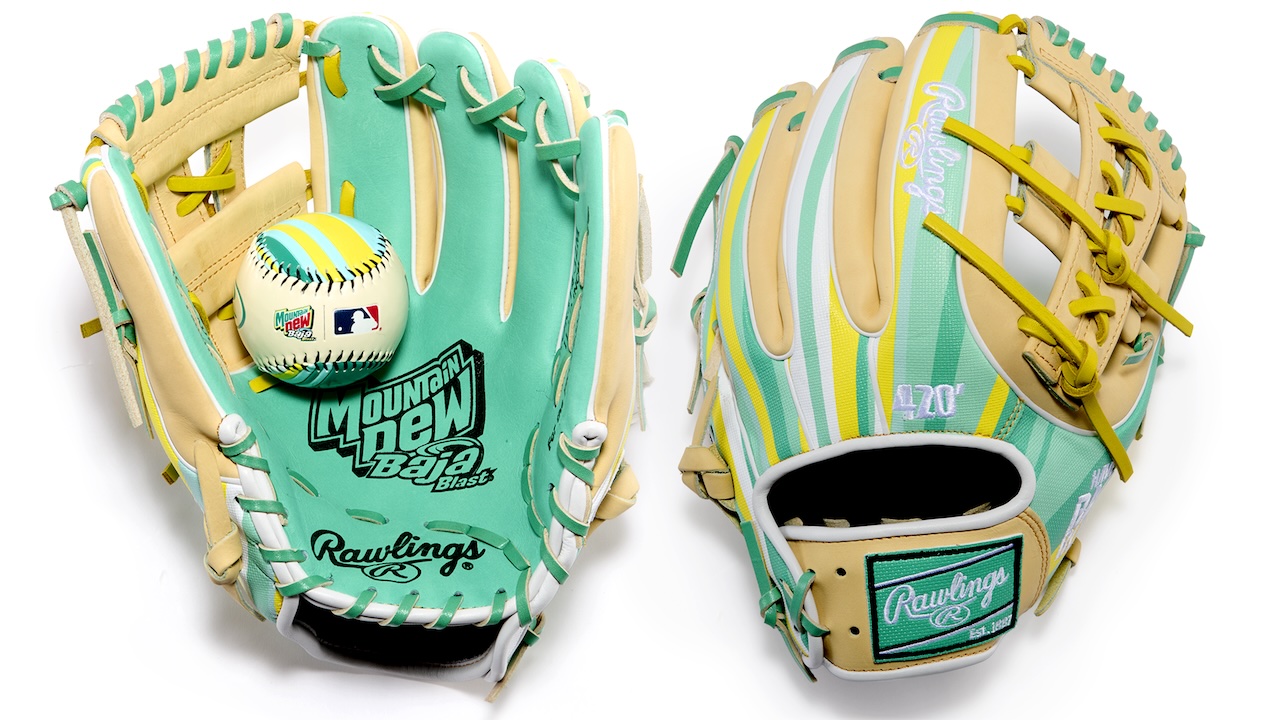 MTNDEW branded catchers gloves