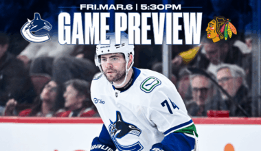 Canucks Battle Blackhawks on Friday Night to Begin Back-to-Back