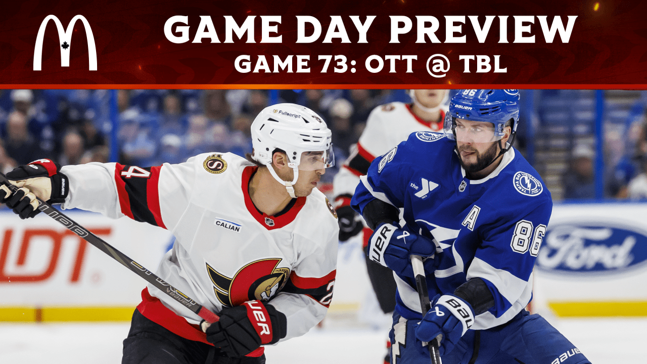 Sens return to Tampa Bay months after season-opening win